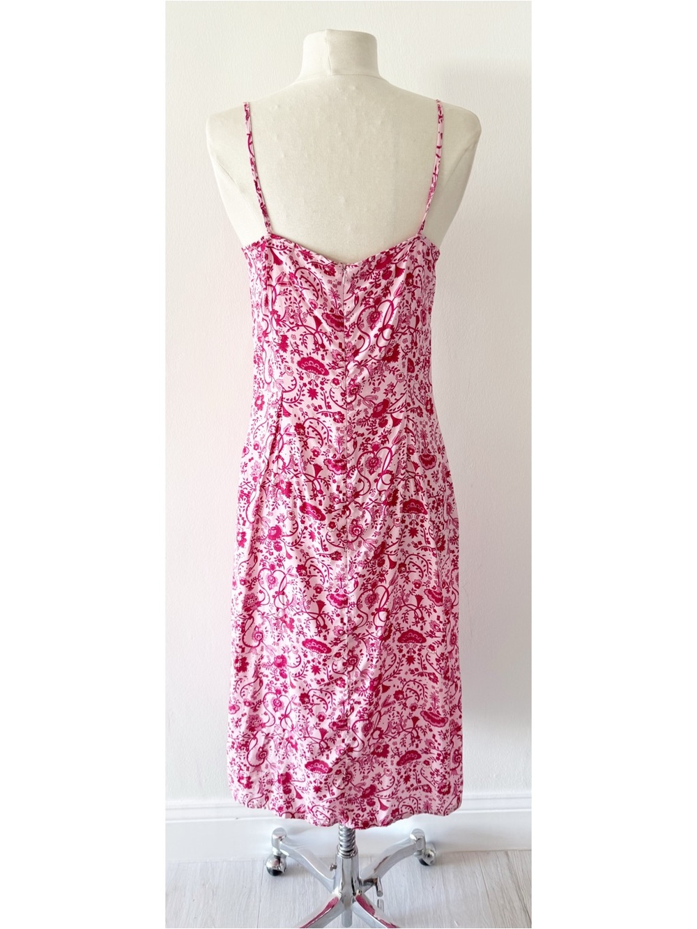 Vintage Y2K Hennes Collection Pink Floral Slip Dress Size 8 - Picture 3 of 5